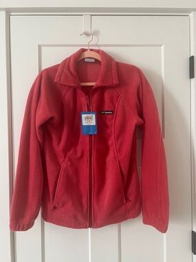 Columbia Women's Coral-Red Full Zip Fleece Jacket NWT M